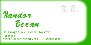 nandor beran business card