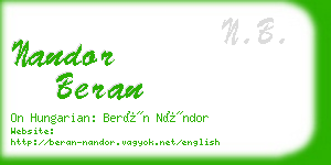 nandor beran business card